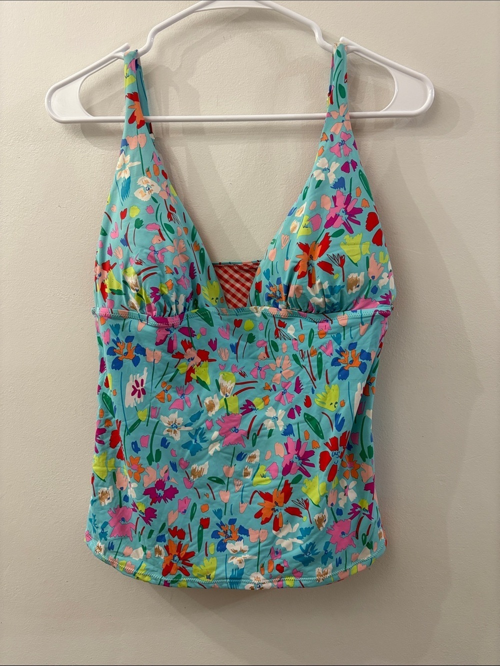 Vera Bradley Aqua Floral V-Neck Tankini Top - women’s large